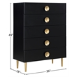 Meridian Furniture Zayne Contemporary Metal Chest in Rich Black Finish