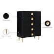Meridian Furniture Zayne Contemporary Metal Chest in Rich Black Finish