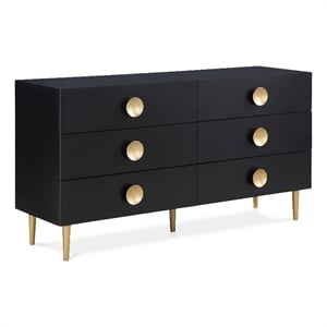 Meridian Furniture Zayne Contemporary Metal Dresser in Rich Black Finish