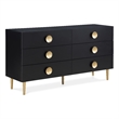 Meridian Furniture Zayne Contemporary Metal Dresser in Rich Black Finish