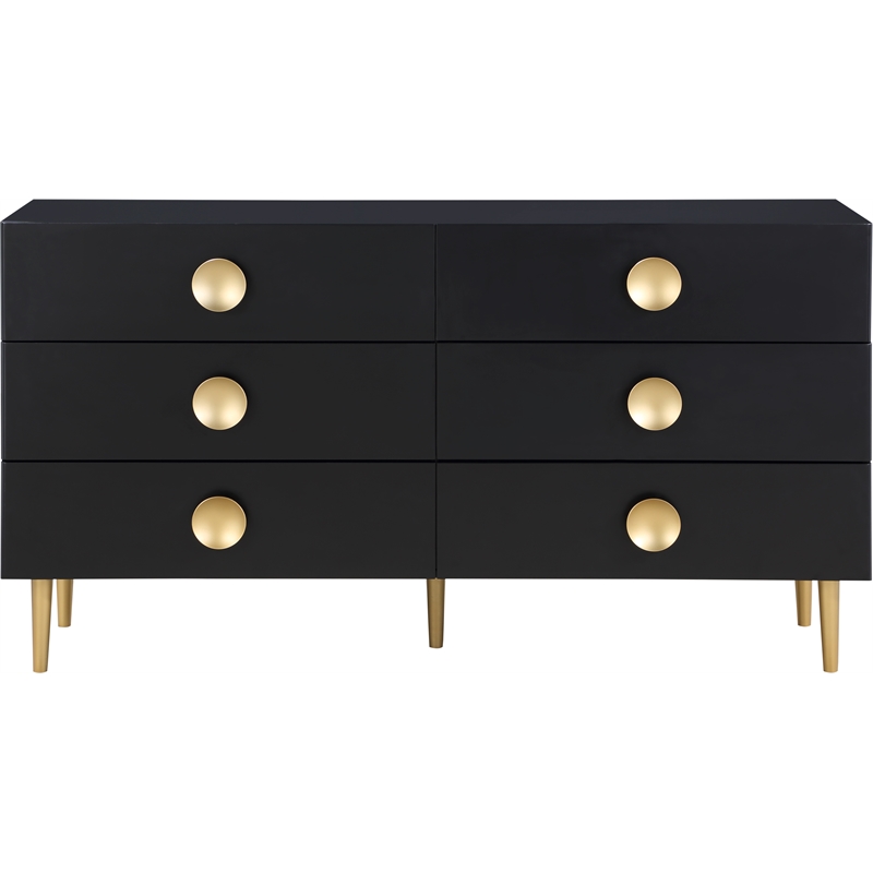 Meridian Furniture Zayne Contemporary Metal Dresser in Rich Black Finish