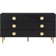 Meridian Furniture Zayne Contemporary Metal Dresser in Rich Black Finish