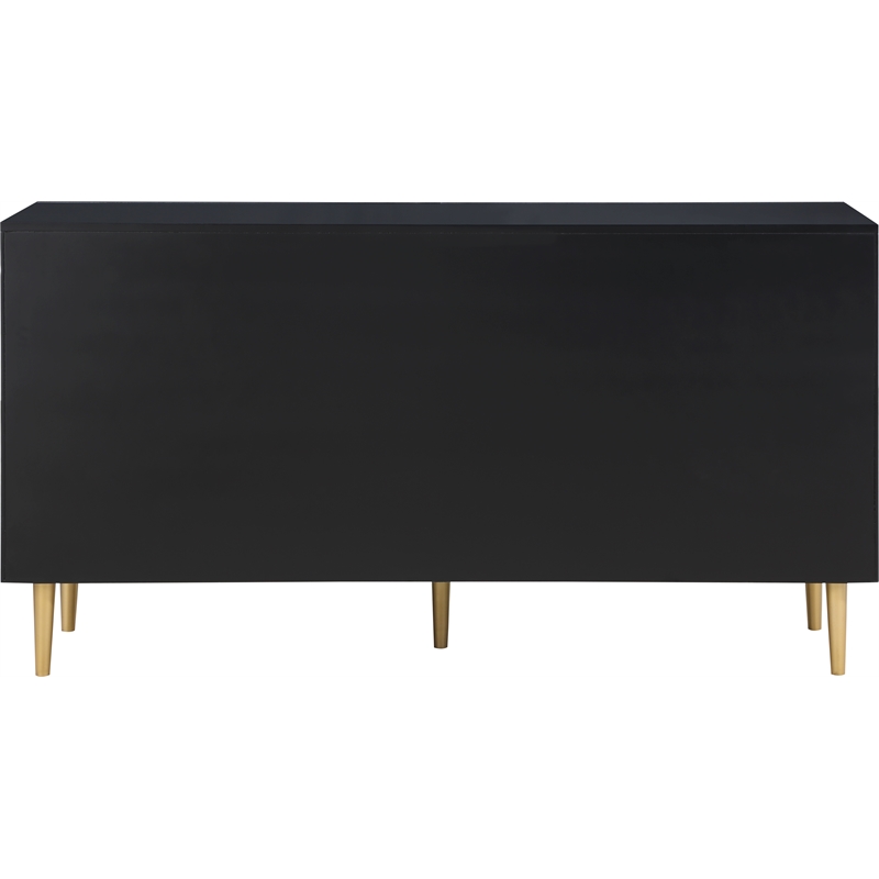 Meridian Furniture Zayne Contemporary Metal Dresser in Rich Black Finish