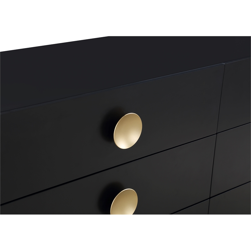 Meridian Furniture Zayne Contemporary Metal Dresser in Rich Black Finish