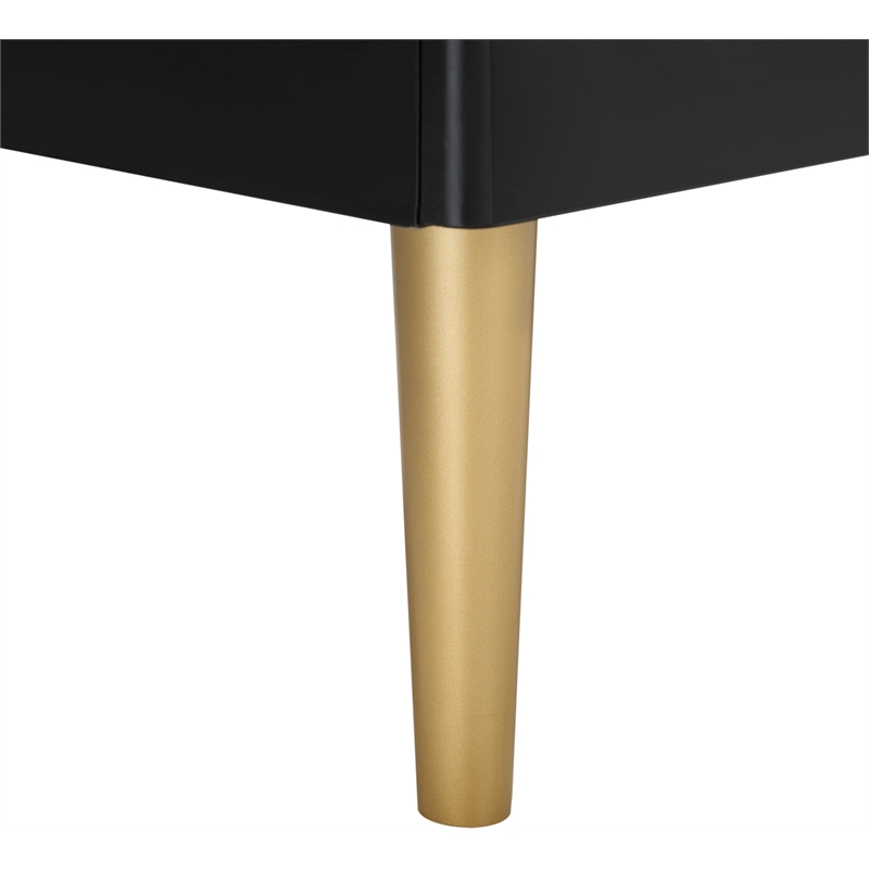 Meridian Furniture Zayne Contemporary Metal Dresser in Rich Black Finish