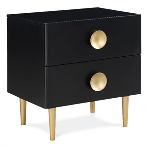 Meridian Furniture Zayne Contemporary Metal Nightstand in Rich Black Finish