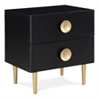 Meridian Furniture Zayne Contemporary Metal Nightstand in Rich Black Finish