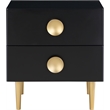 Meridian Furniture Zayne Contemporary Metal Nightstand in Rich Black Finish