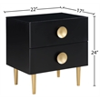 Meridian Furniture Zayne Contemporary Metal Nightstand in Rich Black Finish