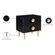 Meridian Furniture Zayne Contemporary Metal Nightstand in Rich Black Finish