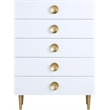 Meridian Furniture Zayne Contemporary Metal Chest in Rich White Finish
