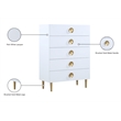 Meridian Furniture Zayne Contemporary Metal Chest in Rich White Finish