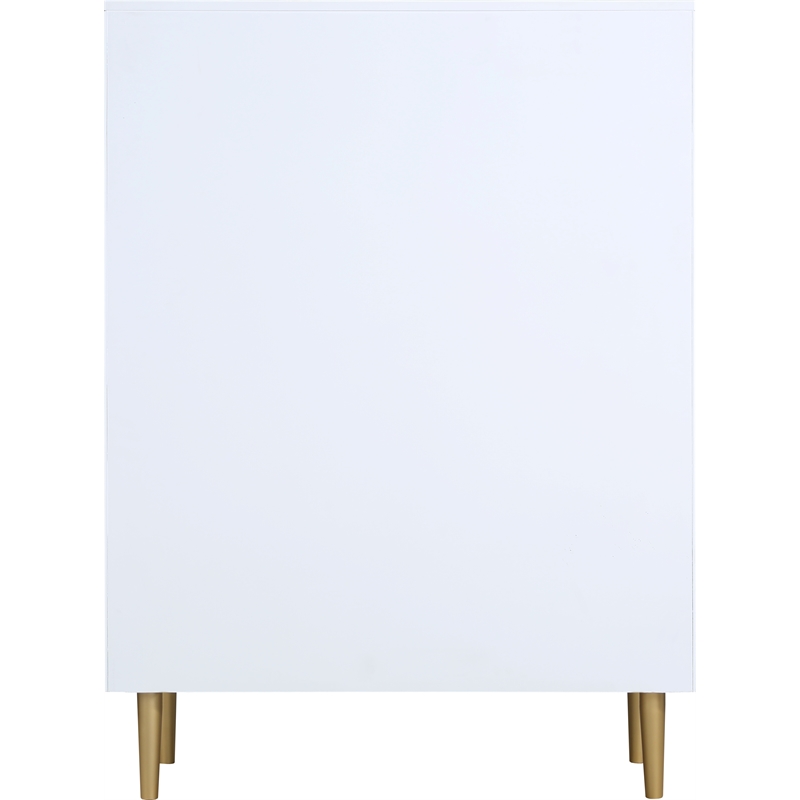 Meridian Furniture Zayne Contemporary Metal Chest in Rich White Finish