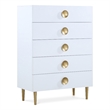 Meridian Furniture Zayne Contemporary Metal Chest in Rich White Finish