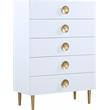 Meridian Furniture Zayne Contemporary Metal Chest in Rich White Finish