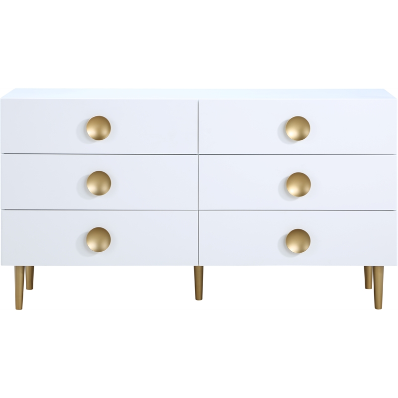 Meridian Furniture Zayne Contemporary Metal Dresser in Rich White Finish