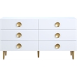 Meridian Furniture Zayne Contemporary Metal Dresser in Rich White Finish