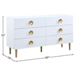 Meridian Furniture Zayne Contemporary Metal Dresser in Rich White Finish