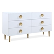 Meridian Furniture Zayne Contemporary Metal Dresser in Rich White Finish
