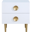 Meridian Furniture Zayne Contemporary Metal Nightstand in Rich White Finish