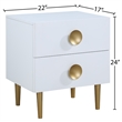 Meridian Furniture Zayne Contemporary Metal Nightstand in Rich White Finish