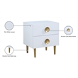 Meridian Furniture Zayne Contemporary Metal Nightstand in Rich White Finish