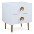 Meridian Furniture Zayne Contemporary Metal Nightstand in Rich White Finish