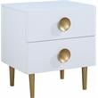 Meridian Furniture Zayne Contemporary Metal Nightstand in Rich White Finish