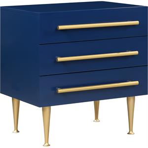 meridian furniture marisol 3 drawer contemporary metal nightstand