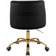 Meridian Furniture Arden Swivel Adjustable Black Velvet and Gold Office Chair