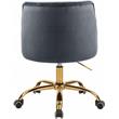Meridian Furniture Arden Swivel Adjustable Gray Velvet and Gold Office Chair