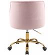 Meridian Furniture Arden Swivel Adjustable Pink Velvet and Gold Office Chair