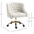Meridian Furniture Arden Swivel Adjustable Cream Velvet and Gold Office Chair