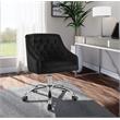 Meridian Furniture Arden Swivel Adjustable Black Velvet and Chrome Office Chair