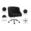 Meridian Furniture Arden Swivel Adjustable Black Velvet and Chrome Office Chair