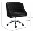 Meridian Furniture Arden Swivel Adjustable Black Velvet and Chrome Office Chair
