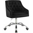 Meridian Furniture Arden Swivel Adjustable Black Velvet and Chrome Office Chair