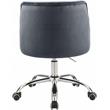 Meridian Furniture Arden Swivel Adjustable Gray Velvet and Chrome Office Chair