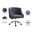 Meridian Furniture Arden Swivel Adjustable Gray Velvet and Chrome Office Chair
