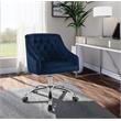 Meridian Furniture Arden Swivel Adjustable Navy Velvet and Chrome Office Chair