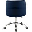 Meridian Furniture Arden Swivel Adjustable Navy Velvet and Chrome Office Chair