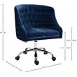 Meridian Furniture Arden Swivel Adjustable Navy Velvet and Chrome Office Chair