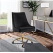 Meridian Furniture Karina Swivel Adjustable Black Velvet and Gold Office Chair