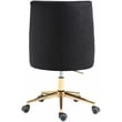 Meridian Furniture Karina Swivel Adjustable Black Velvet and Gold Office Chair
