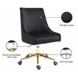 Meridian Furniture Karina Swivel Adjustable Black Velvet and Gold Office Chair