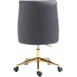 Meridian Furniture Karina Swivel Adjustable Gray Velvet and Gold Office Chair