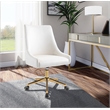 Meridian Furniture Karina Swivel Adjustable Cream Velvet and Gold Office Chair
