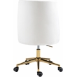 Meridian Furniture Karina Swivel Adjustable Cream Velvet and Gold Office Chair