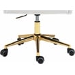 Meridian Furniture Karina Swivel Adjustable Cream Velvet and Gold Office Chair