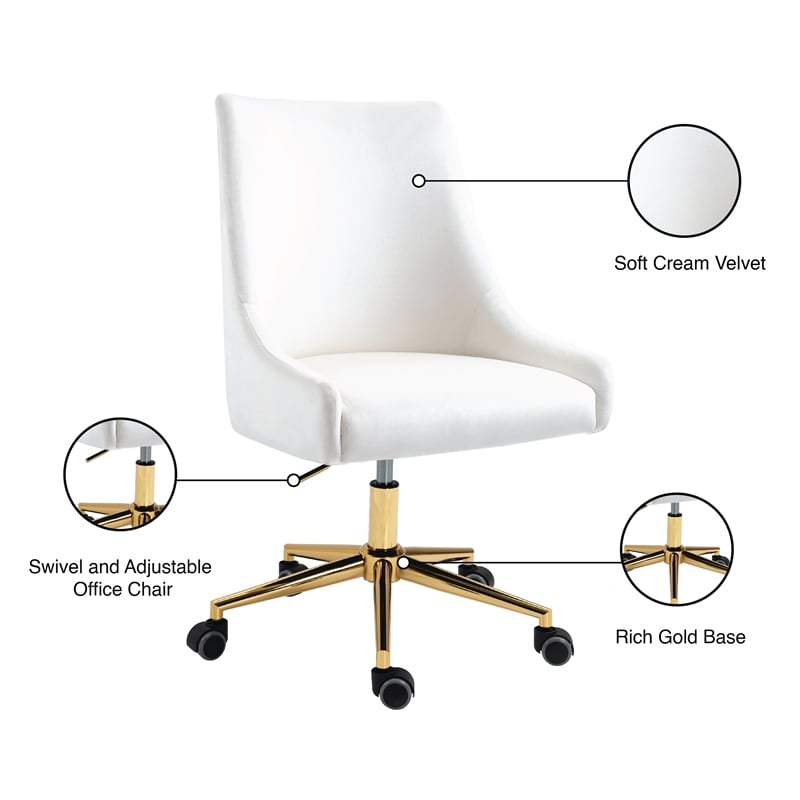 Cream and gold online office chair